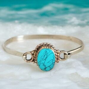 TIBETAN TURQUOISE CUFF BANGLE BRACELET 6.5 - 6 3/4